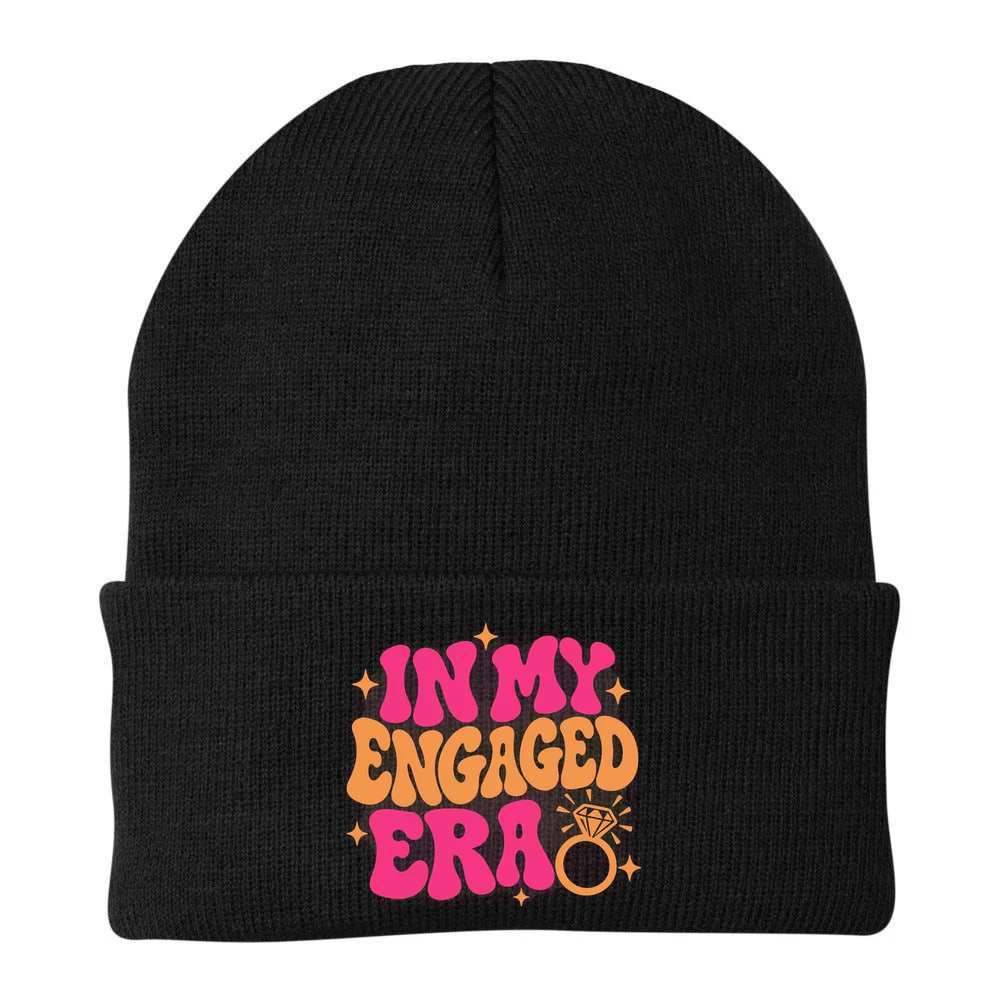 Engaged Era Personalized Future Mrs. Custom Gift - Future Mrs. Ring Design Beanie - Back - Close-up