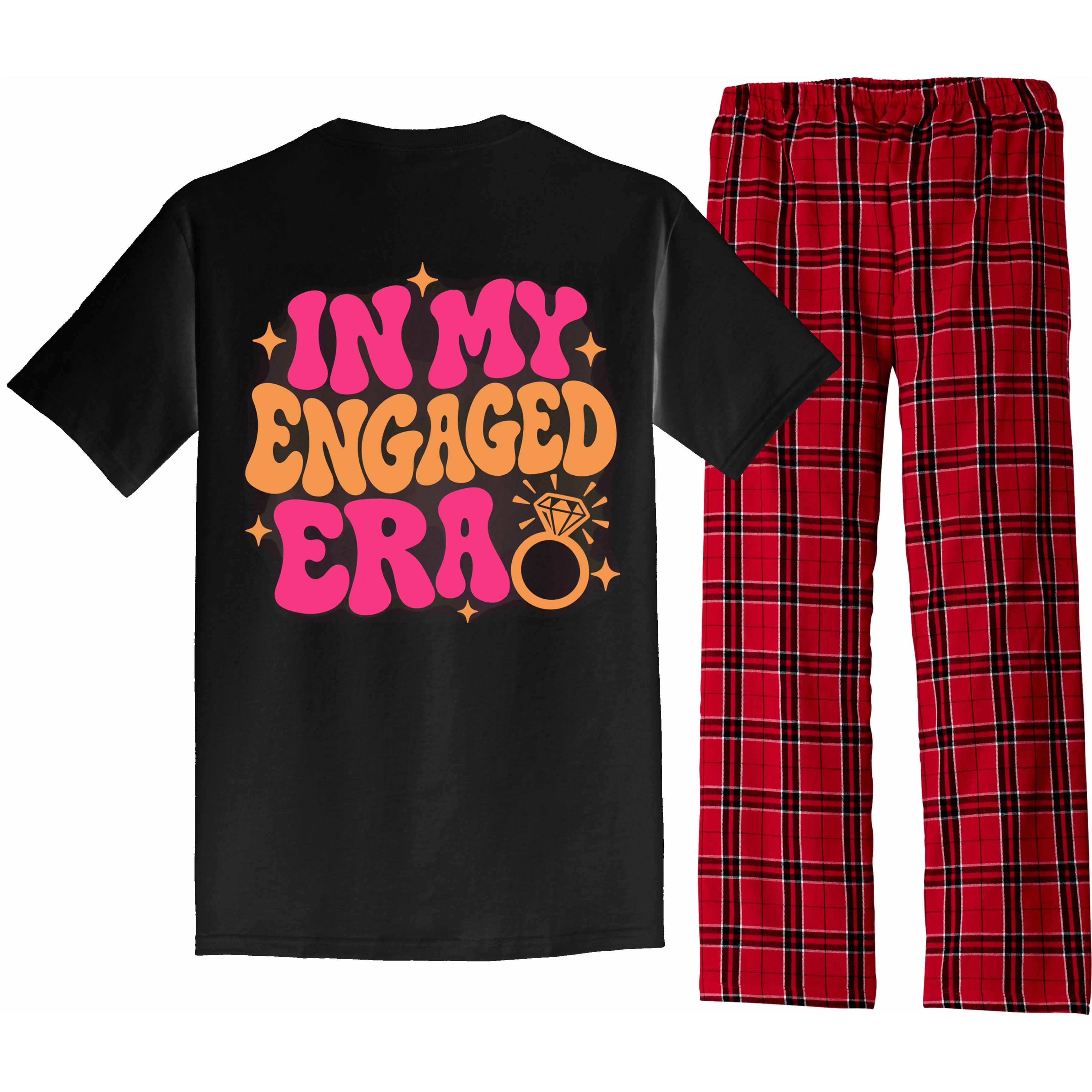 Engaged Era Personalized Future Mrs. Custom Gift - Future Mrs. Ring Design Men's Pajamas - Back - Close-up
