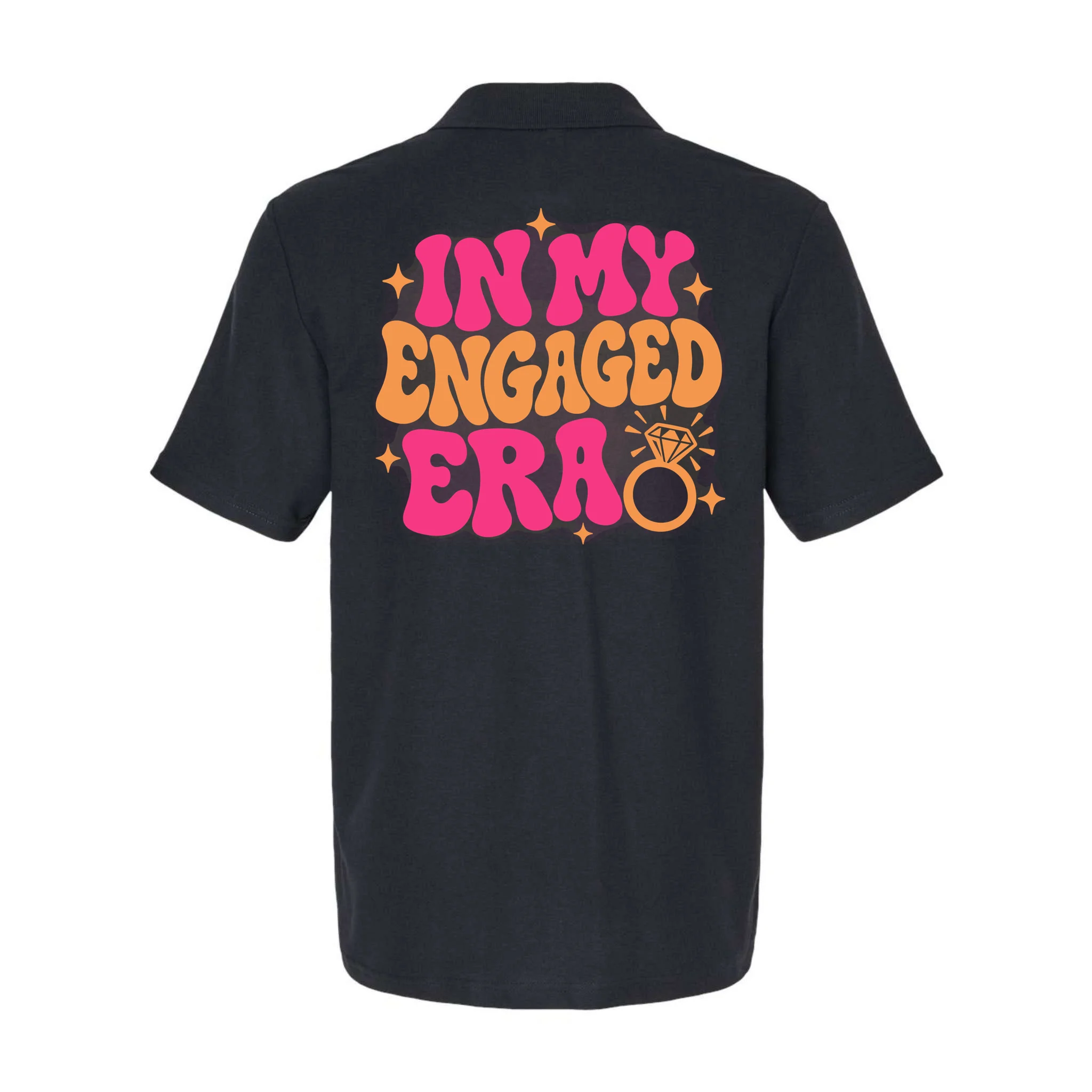 Engaged Era Personalized Future Mrs. Custom Gift - Future Mrs. Ring Design Men's Polo - Back