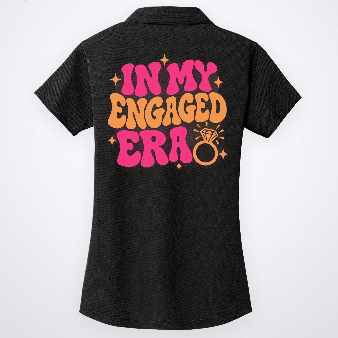 Engaged Era Personalized Future Mrs. Custom Gift - Future Mrs. Ring Design Women's Polo - Back - Close-up
