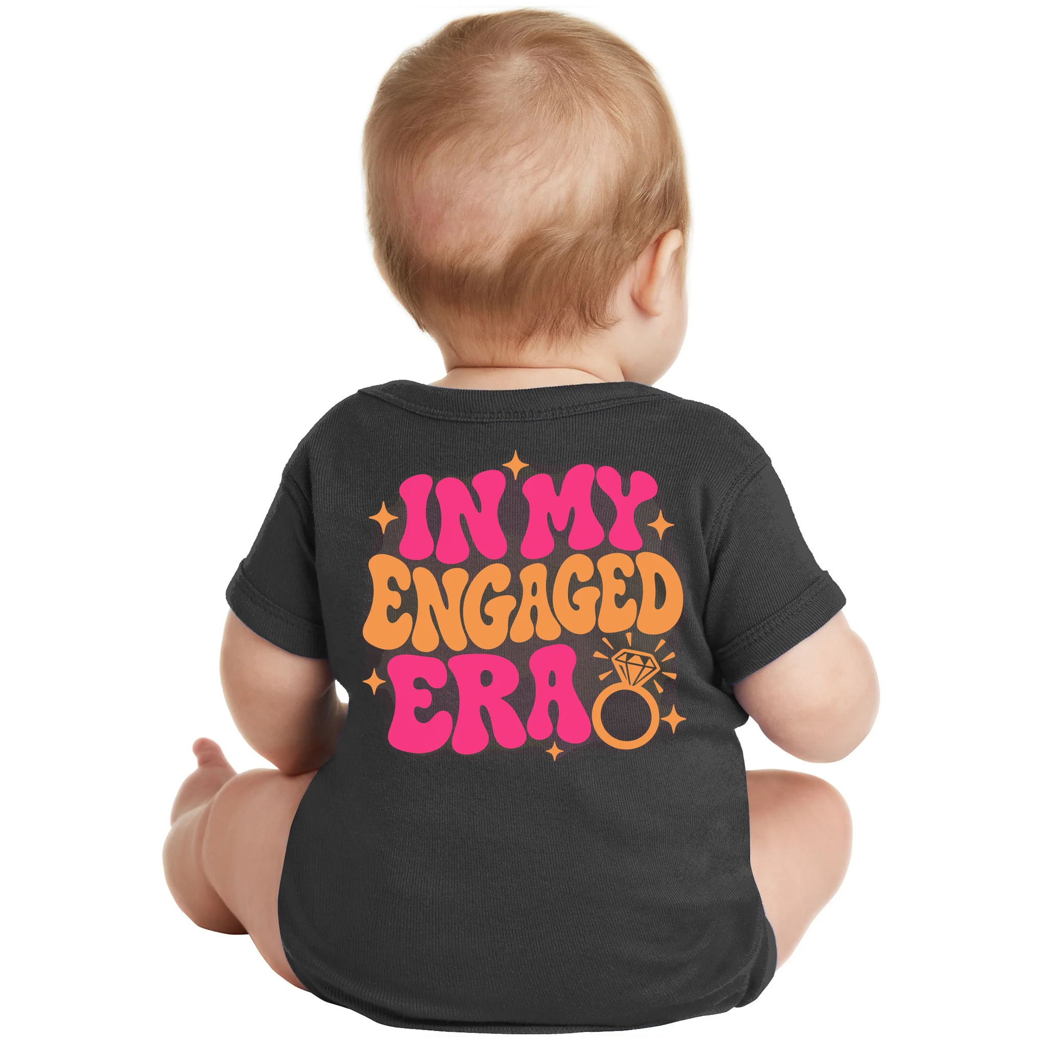 Engaged Era Personalized Future Mrs. Custom Gift - Future Mrs. Ring Design Baby Bodysuit - Back - Close-up