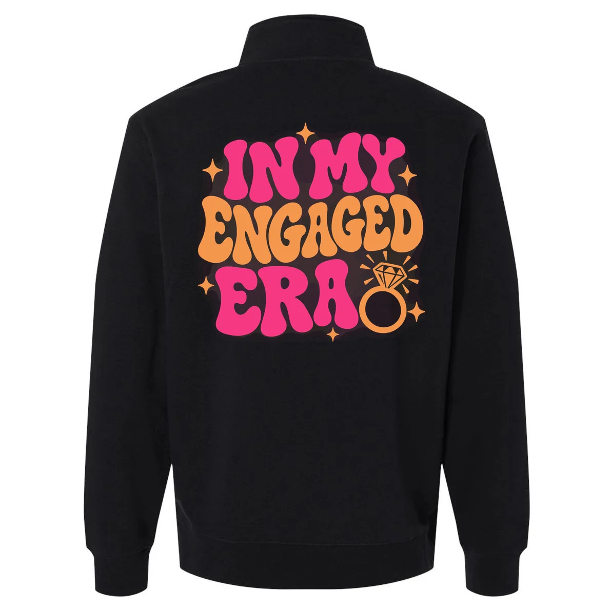 Engaged Era Personalized Future Mrs. Custom Gift - Future Mrs. Ring Design Men's Pullover Quarter Zip - Back - Close-up