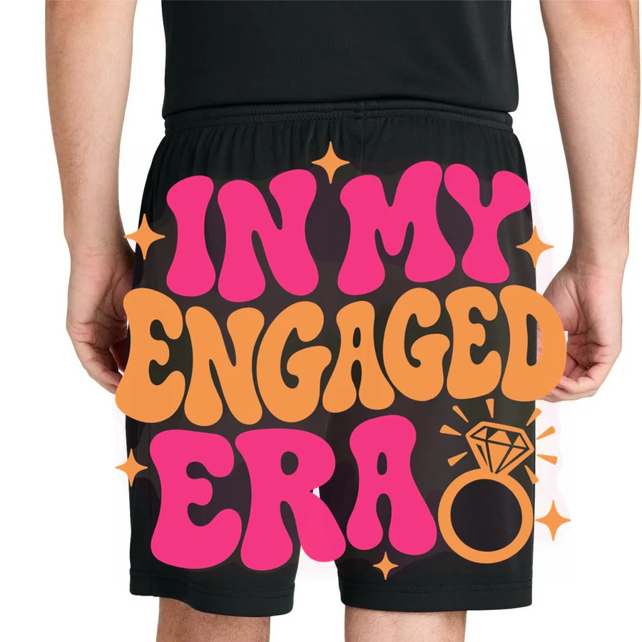 Engaged Era Personalized Future Mrs. Custom Gift - Future Mrs. Ring Design Men's Shorts - Back 1