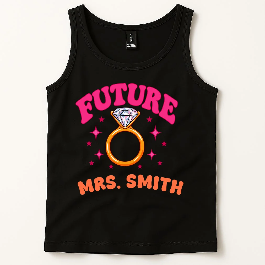 Engaged Era Personalized Future Mrs. Custom Gift - Future Mrs. Ring Design Men's Tank Top - Front 1