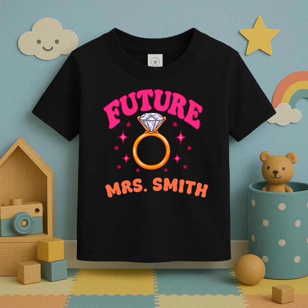 Engaged Era Personalized Future Mrs. Custom Gift - Future Mrs. Ring Design Toddler T-Shirt - Front 2