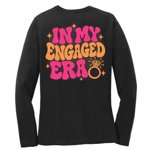 Engaged Era Personalized Future Mrs. Custom Gift - Future Mrs. Ring Design Women's Long Sleeve Shirt - Back - Close-up