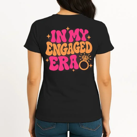 Engaged Era Personalized Future Mrs. Custom Gift - Future Mrs. Ring Design Women's T-Shirt - Back