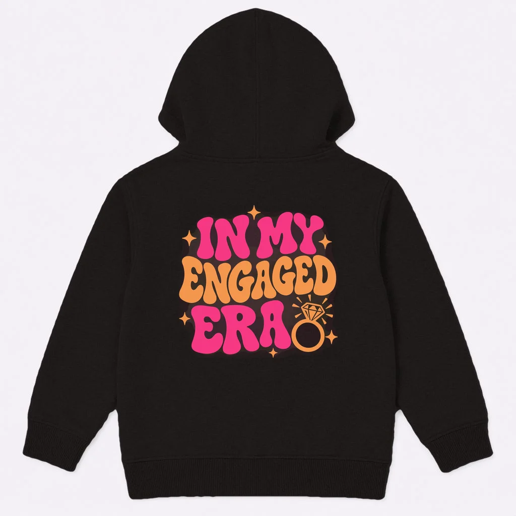 Engaged Era Personalized Future Mrs. Custom Gift - Future Mrs. Ring Design Kids Hoodie - Back
