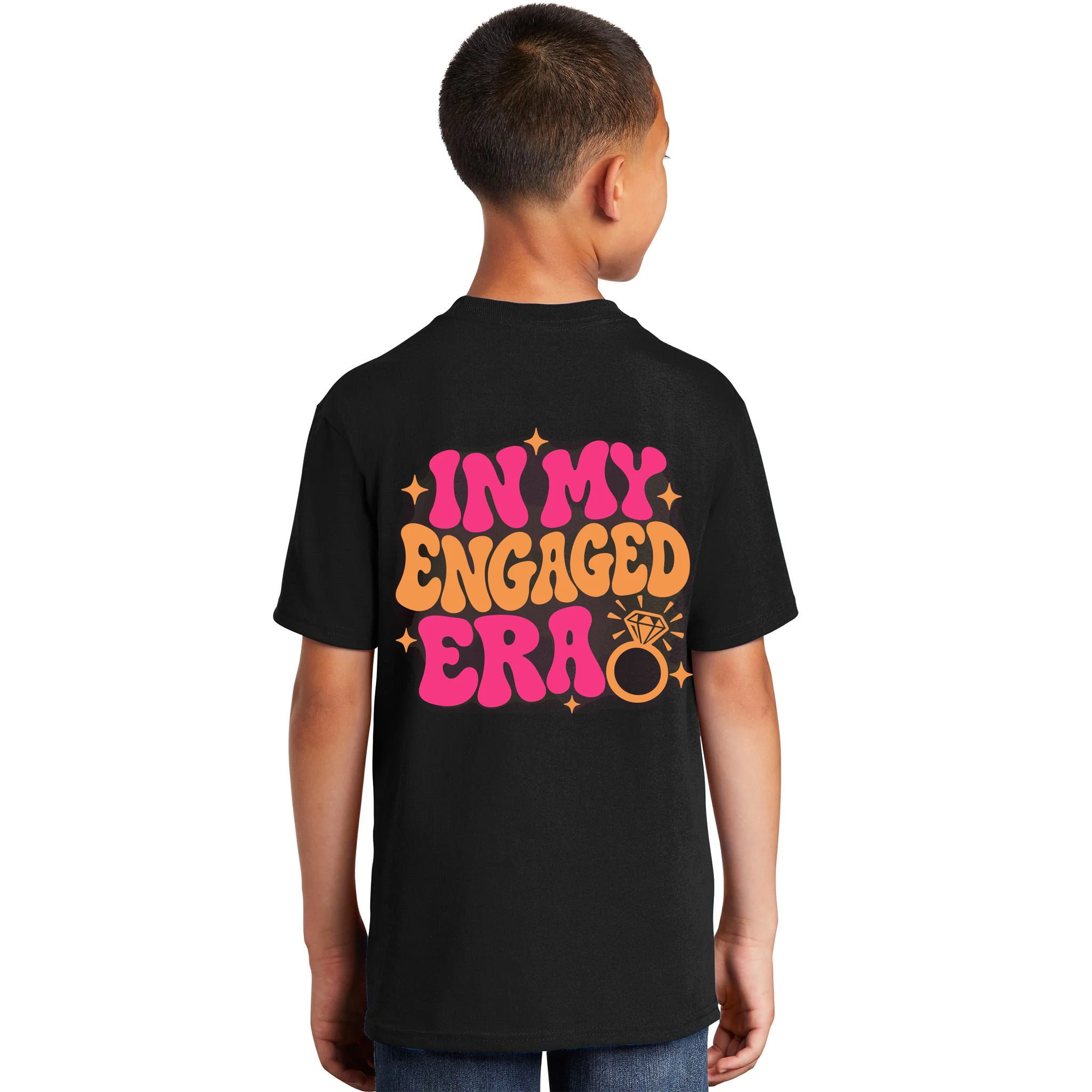 Engaged Era Personalized Future Mrs. Custom Gift - Future Mrs. Ring Design Kids T-Shirt - Back