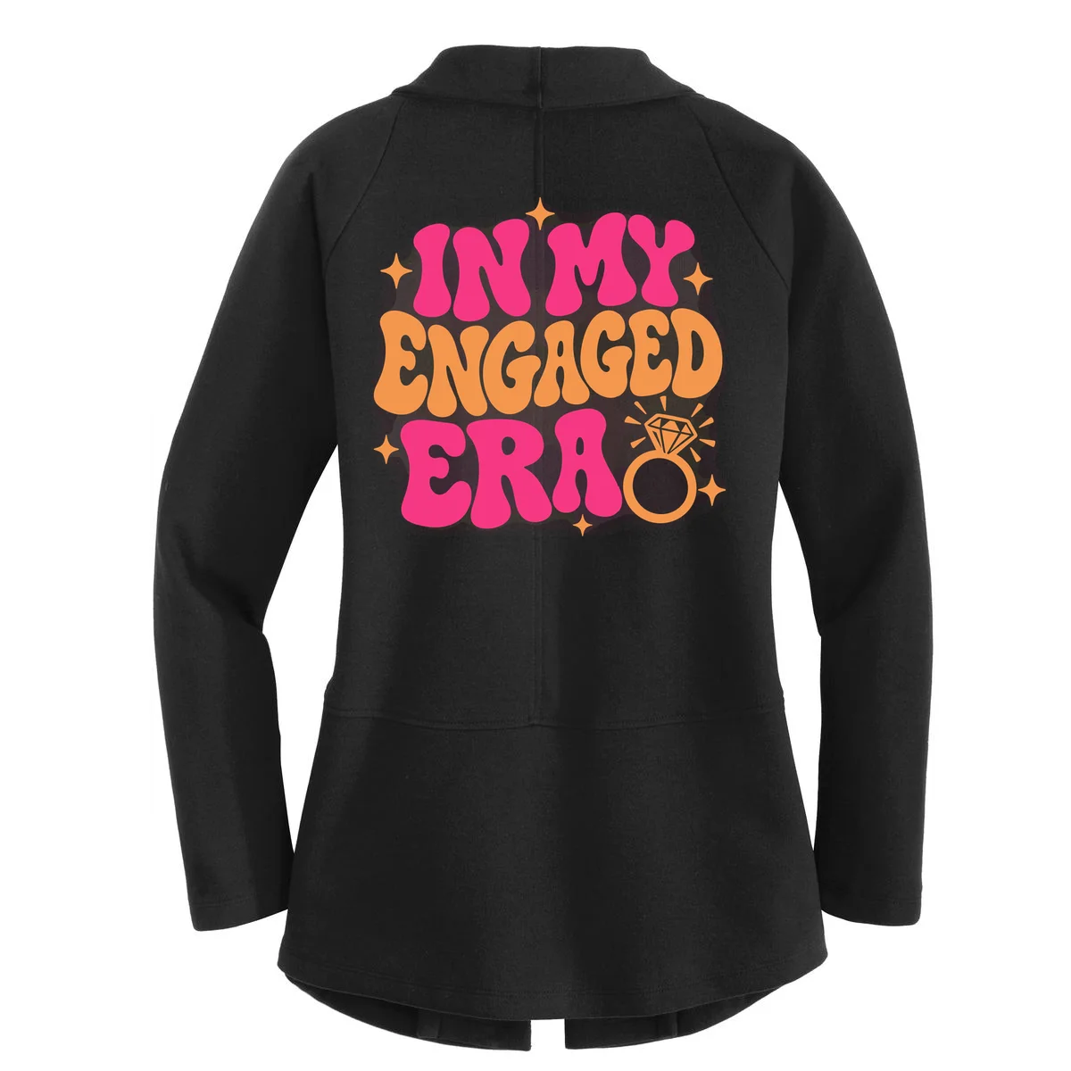 Engaged Era Personalized Future Mrs. Custom Gift - Future Mrs. Ring Design Women's Cardigan - Back - Close-up