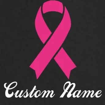 Breast Cancer Awareness Ribbon Custom Name Personalized Men's Soft Jacket - Front - Close-up