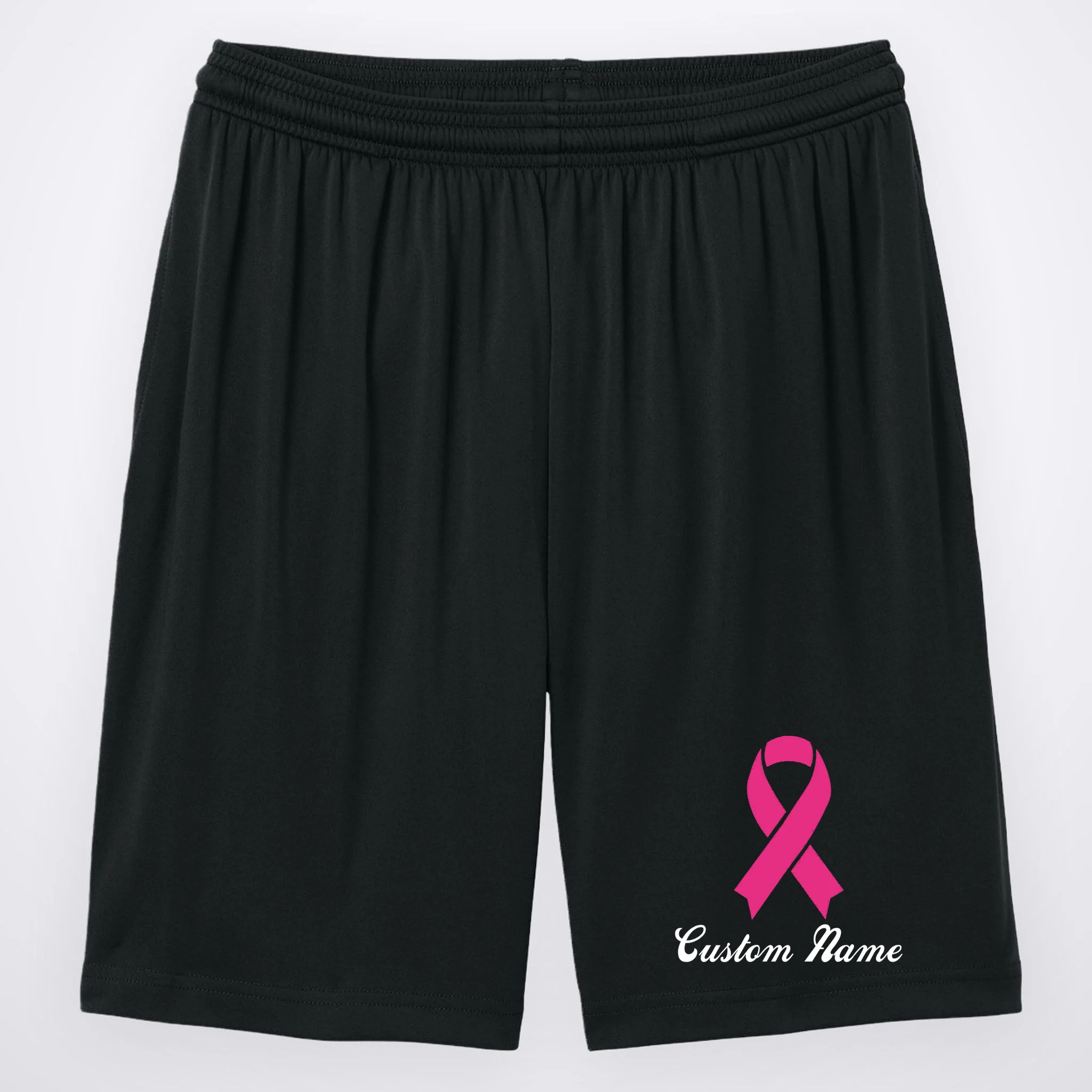 Breast Cancer Awareness Ribbon Custom Name Personalized Men's Shorts - Front