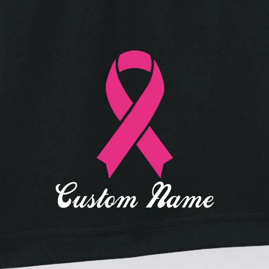 Breast Cancer Awareness Ribbon Custom Name Personalized Men's Shorts - Front - Close-up