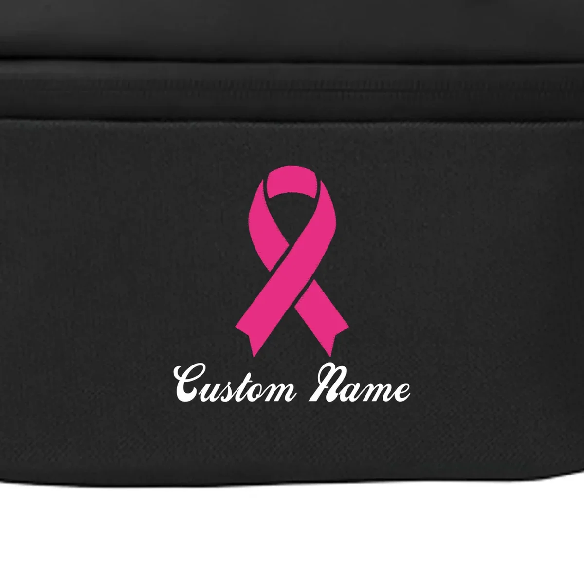 Breast Cancer Awareness Ribbon Custom Name Personalized Crossbody - Front - Close-up