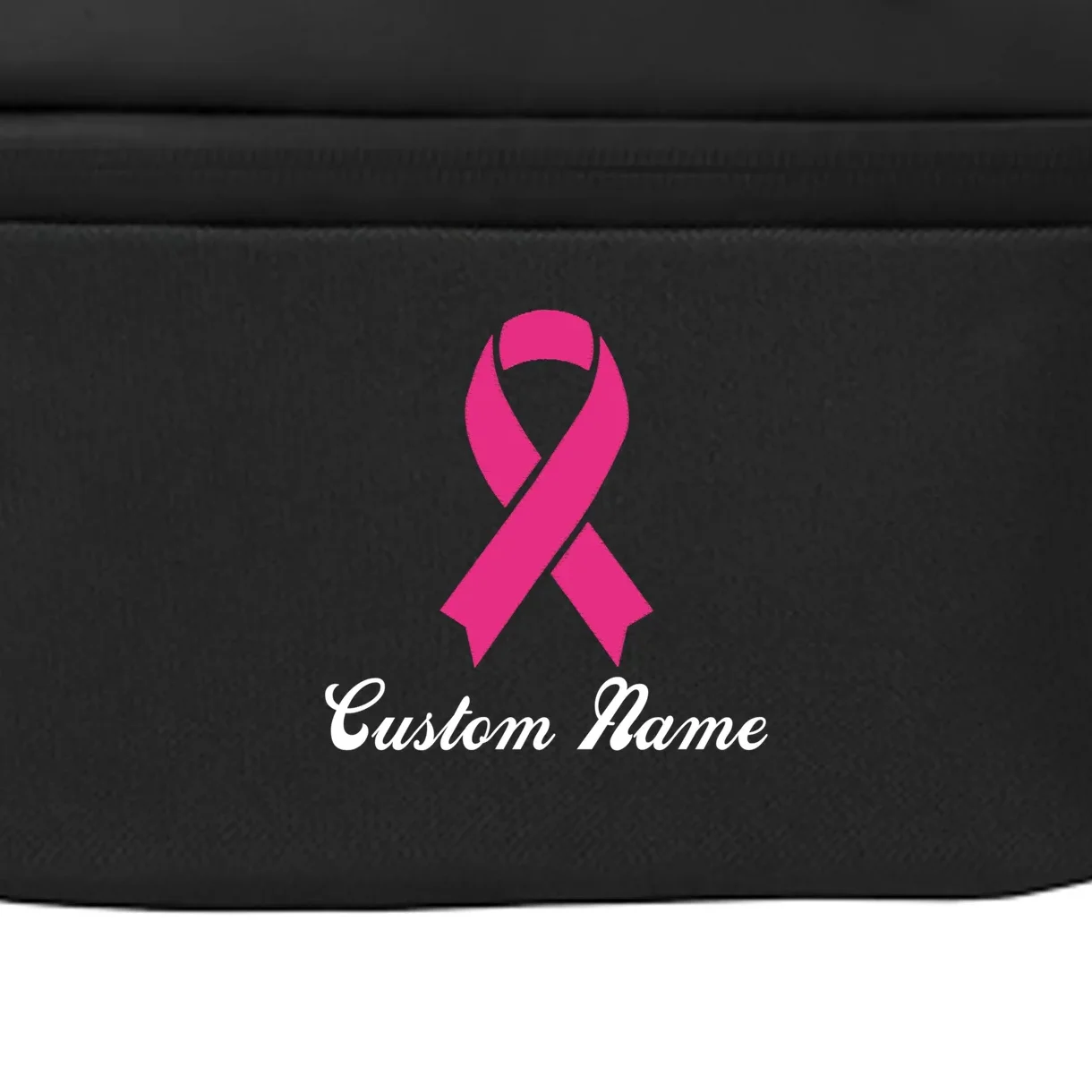 Breast Cancer Awareness Ribbon Custom Name Personalized Crossbody - Front - Close-up