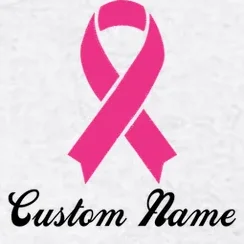 Breast Cancer Awareness Ribbon Custom Name Personalized Hoodie - Front - Close-up