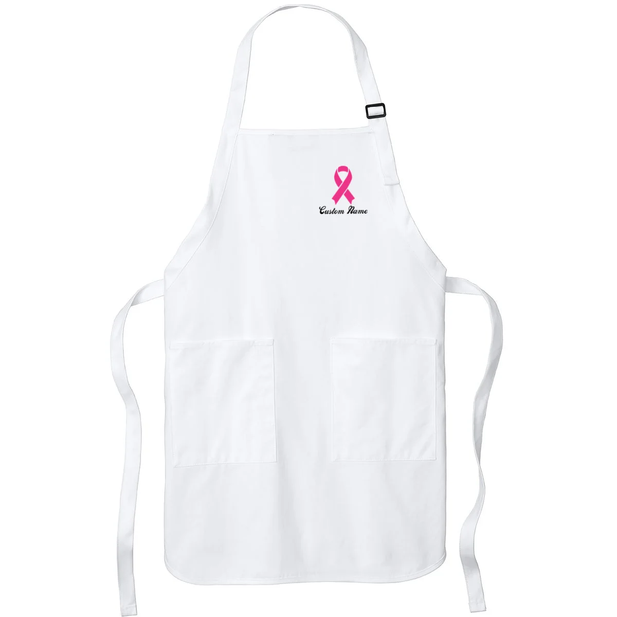 Breast Cancer Awareness Ribbon Custom Name Personalized Apron - Front