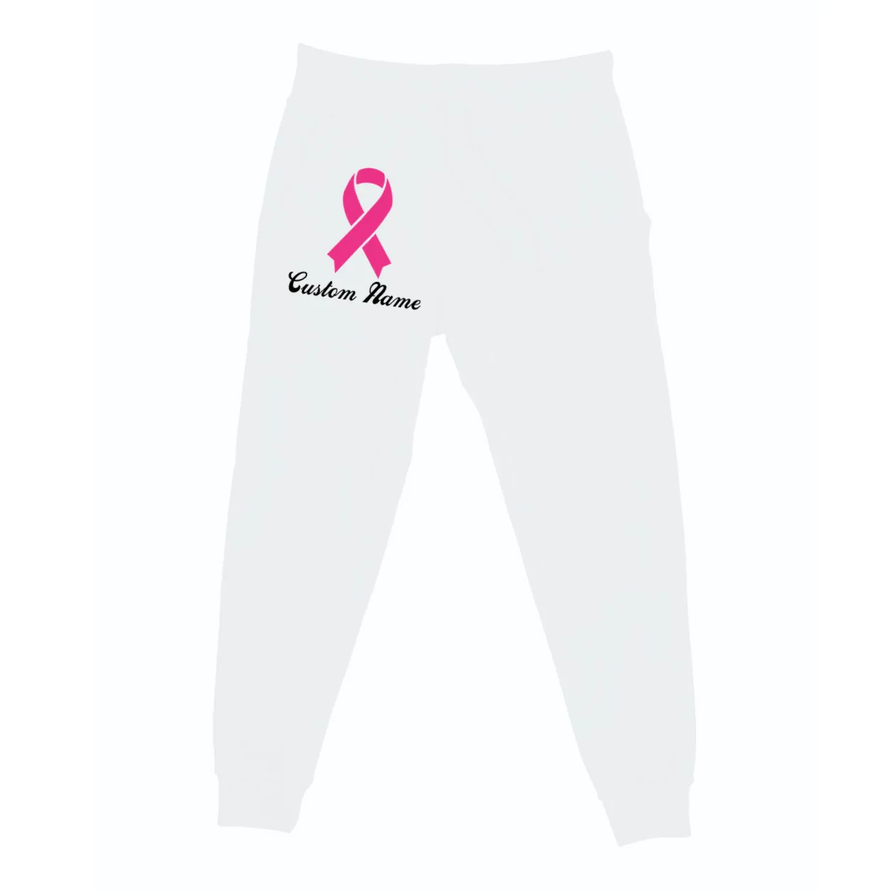 Breast Cancer Awareness Ribbon Custom Name Personalized Men's Sweatpants Front