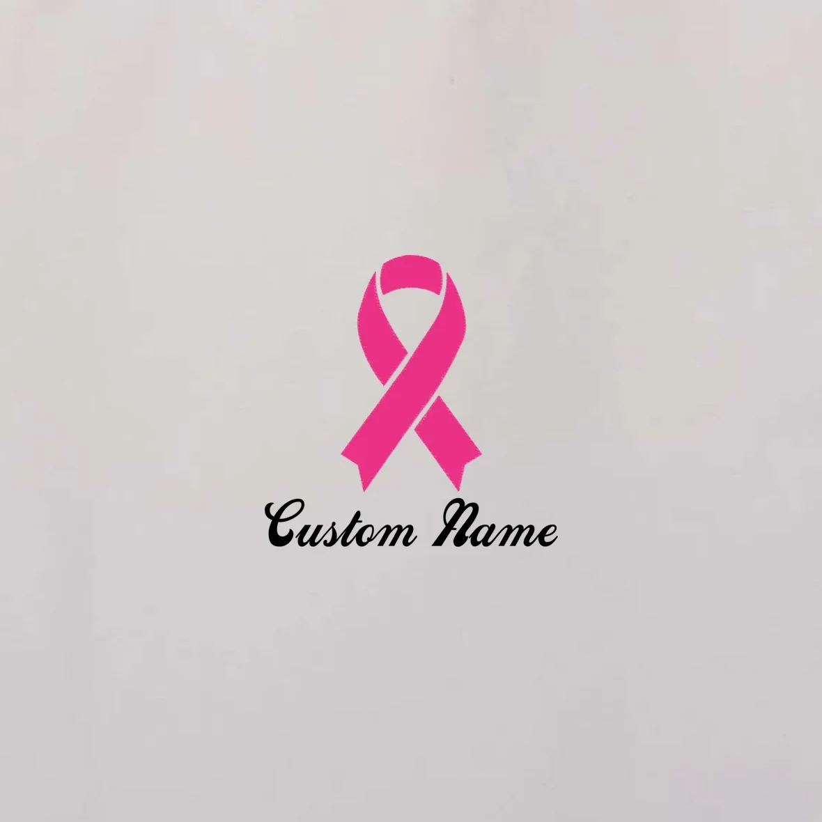 Breast Cancer Awareness Ribbon Custom Name Personalized Tote Bag - Front - Close-up