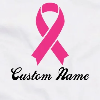 Breast Cancer Awareness Ribbon Custom Name Personalized Tank Top - Front - Close-up
