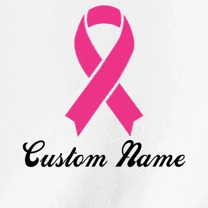 Breast Cancer Awareness Ribbon Custom Name Personalized Women's T-Shirt - Front - Close-up