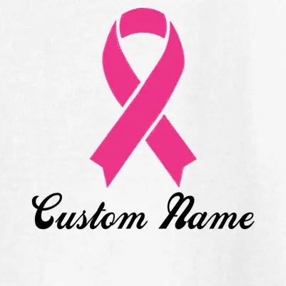 Breast Cancer Awareness Ribbon Custom Name Personalized Kids T-Shirt - Front - Close-up