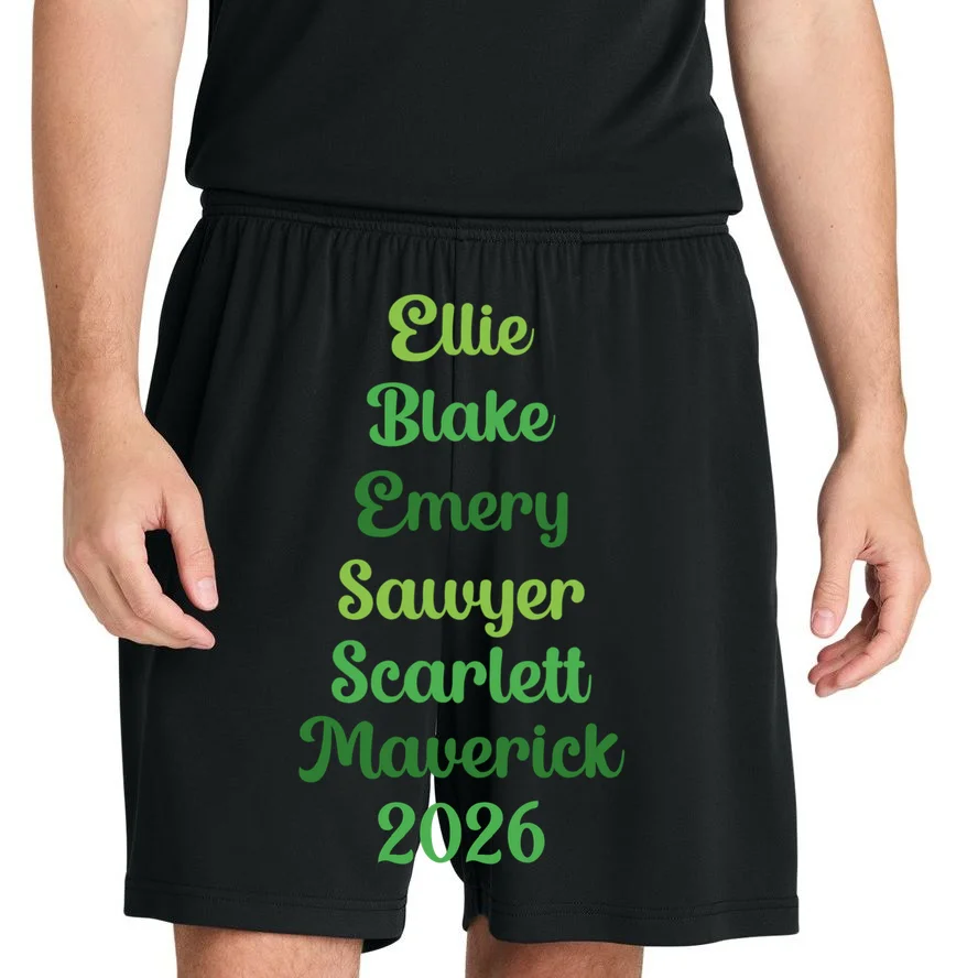 Elegant Green Script Names – Minimalist Typography Design Men's Shorts - Front 1