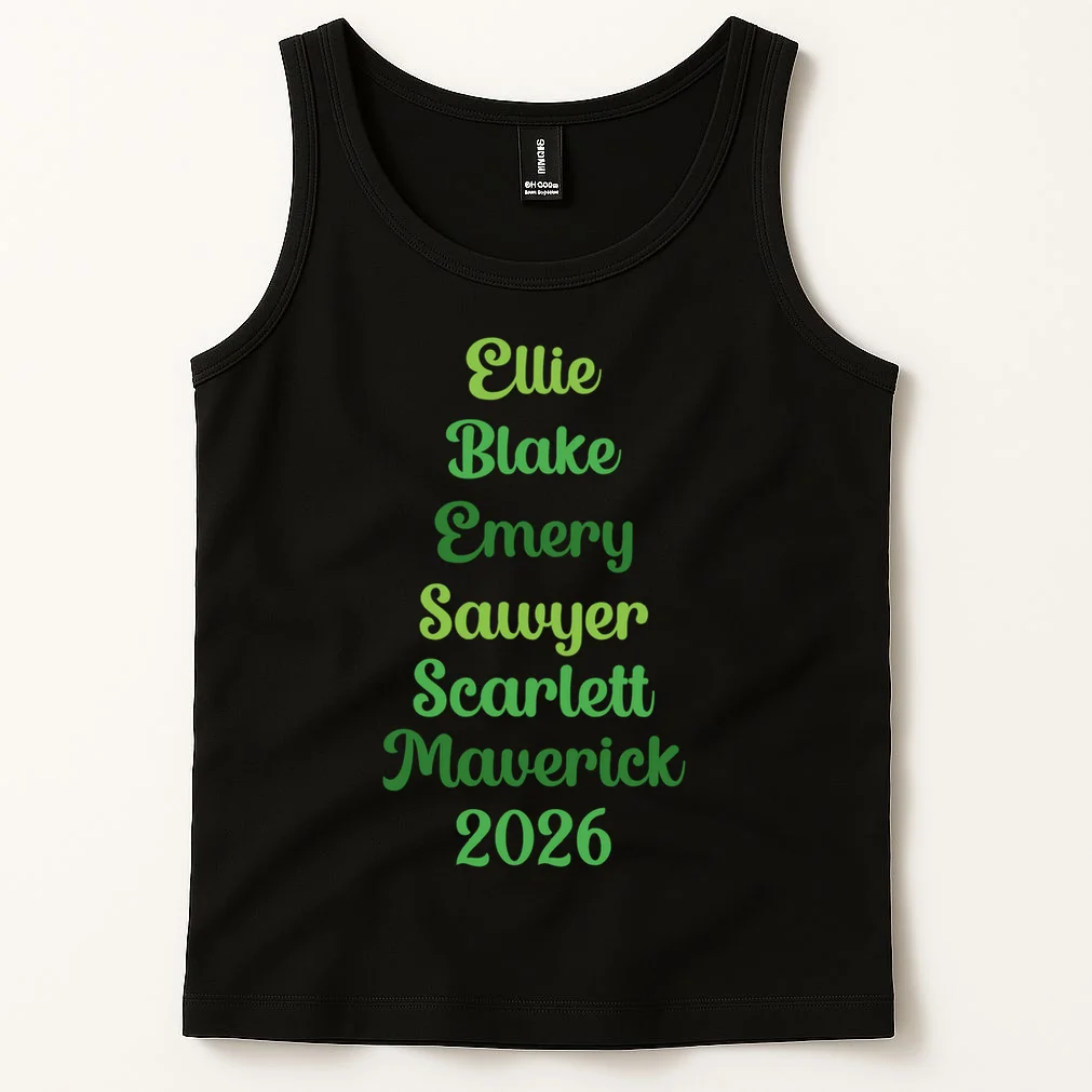 Elegant Green Script Names – Minimalist Typography Design Men's Tank Top - Front 1