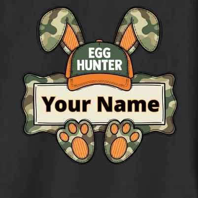 EGG HUNTER Your Name Personalized Easter Egg Hunter Custom Name Camo Bunny Rabbit Men's Button Up - Front - Close-up