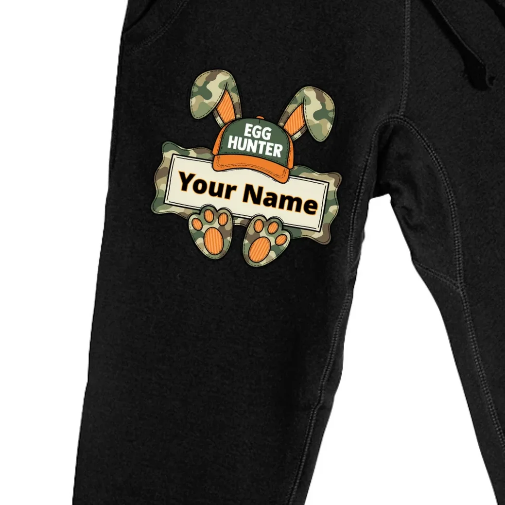 EGG HUNTER Your Name Personalized Easter Egg Hunter Custom Name Camo Bunny Rabbit Men's Sweatpants - Front - Close-up