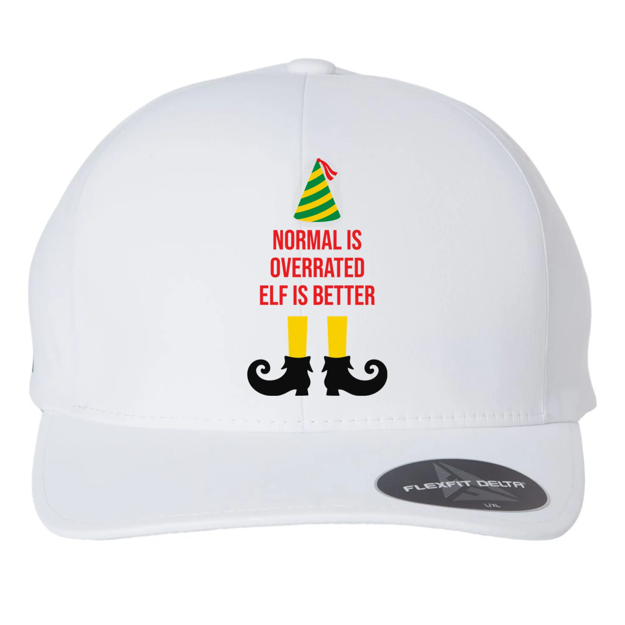 Elf Legs Funny Christmas Quote Matching Family Flexfit Men's Snapback Hat - Front