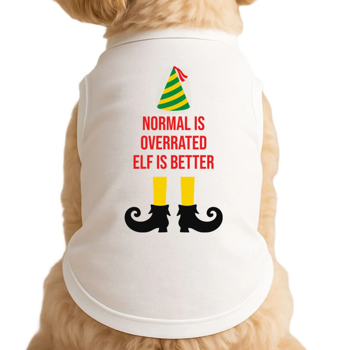 Elf Legs Funny Christmas Quote Matching Family Doggie Tank - Front