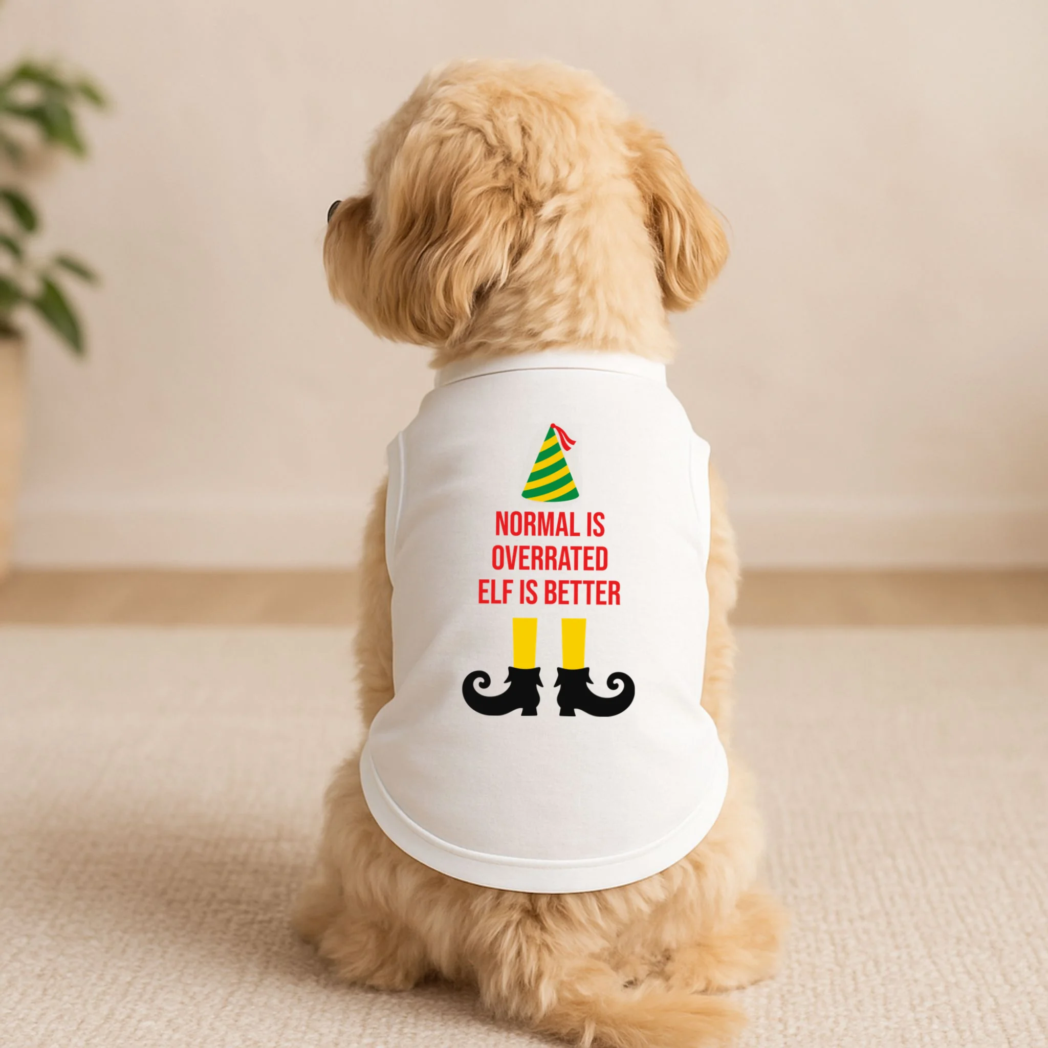 Elf Legs Funny Christmas Quote Matching Family Doggie Tank - Front 1