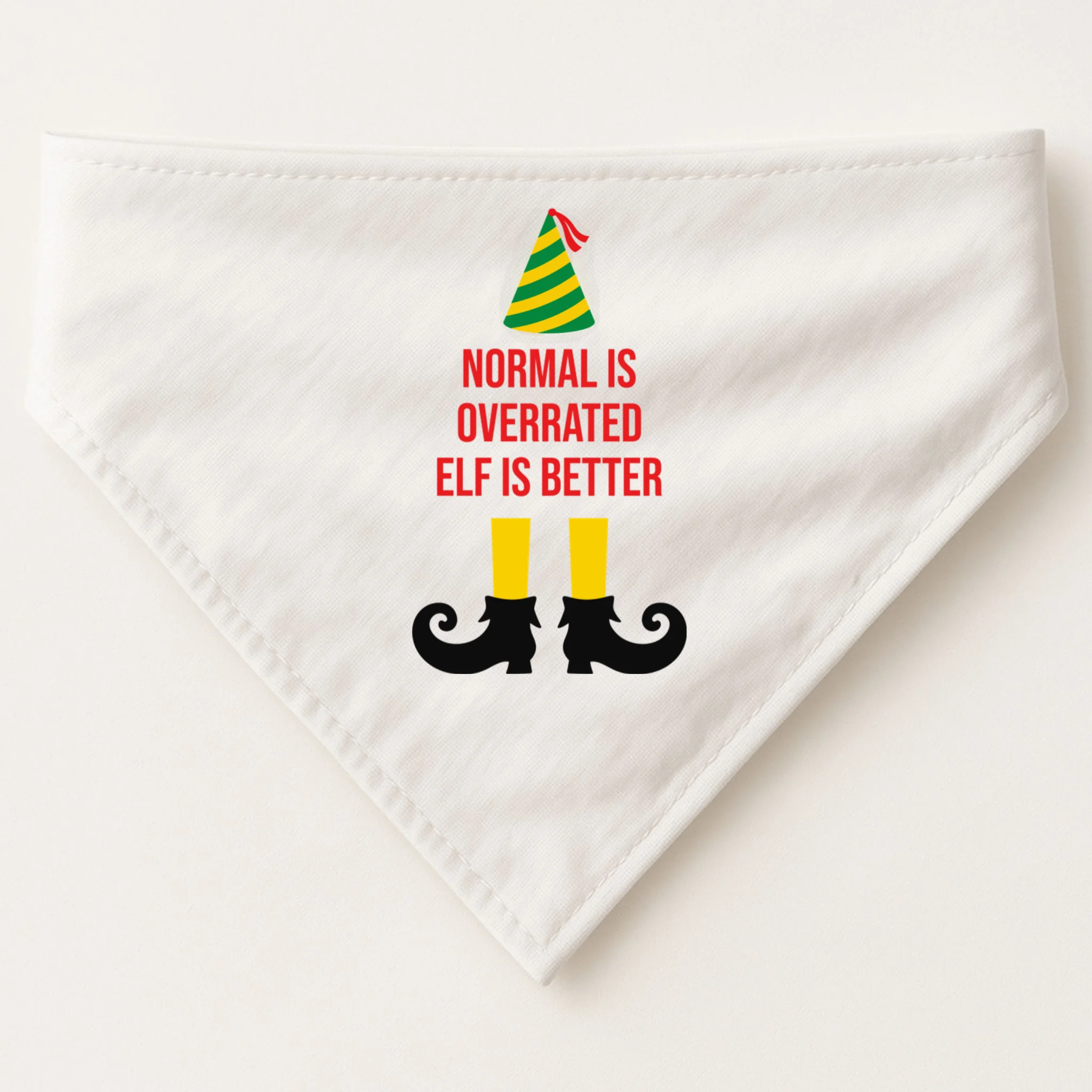 Elf Legs Funny Christmas Quote Matching Family Dog Bandana - Front
