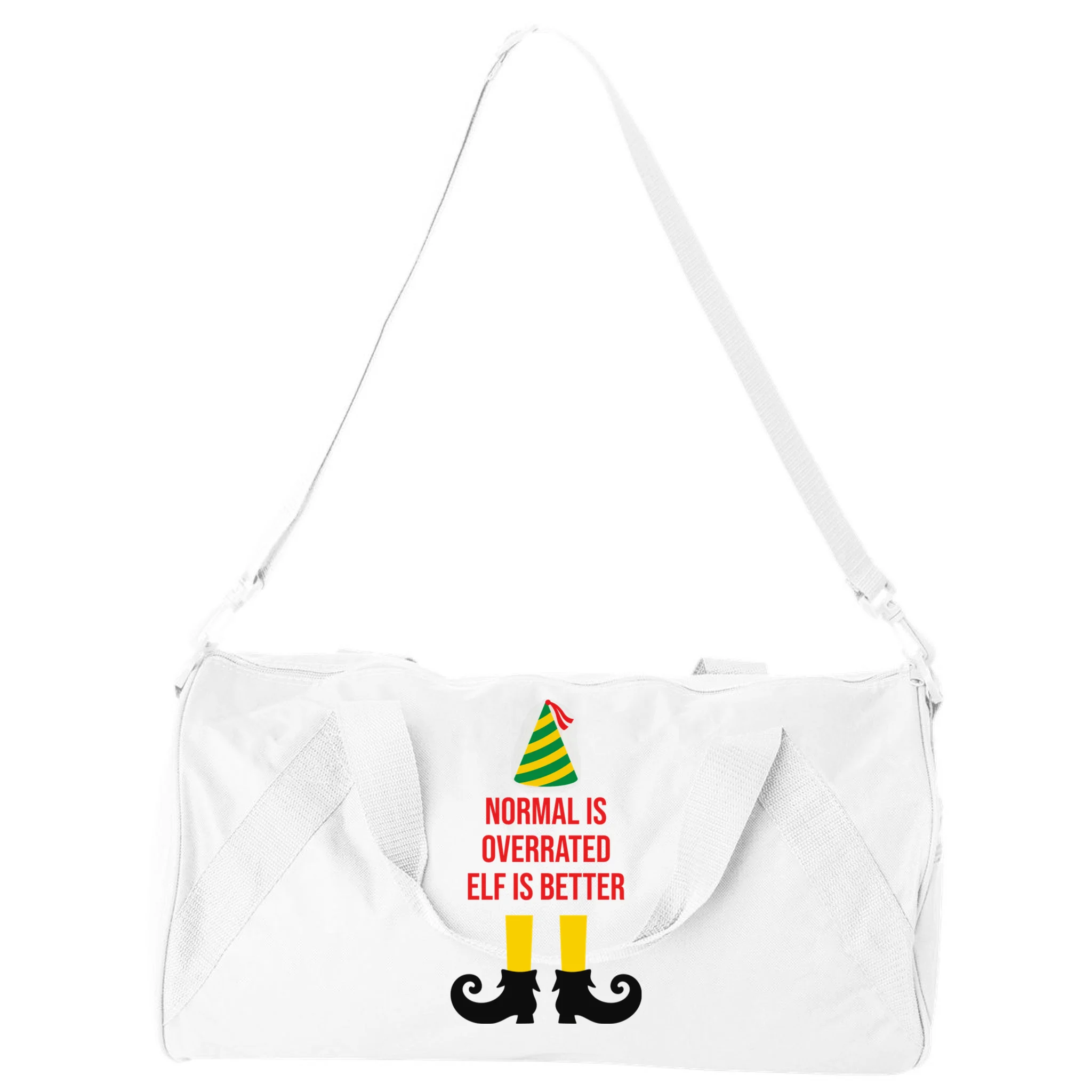 Elf Legs Funny Christmas Quote Matching Family Duffel Bag - Front