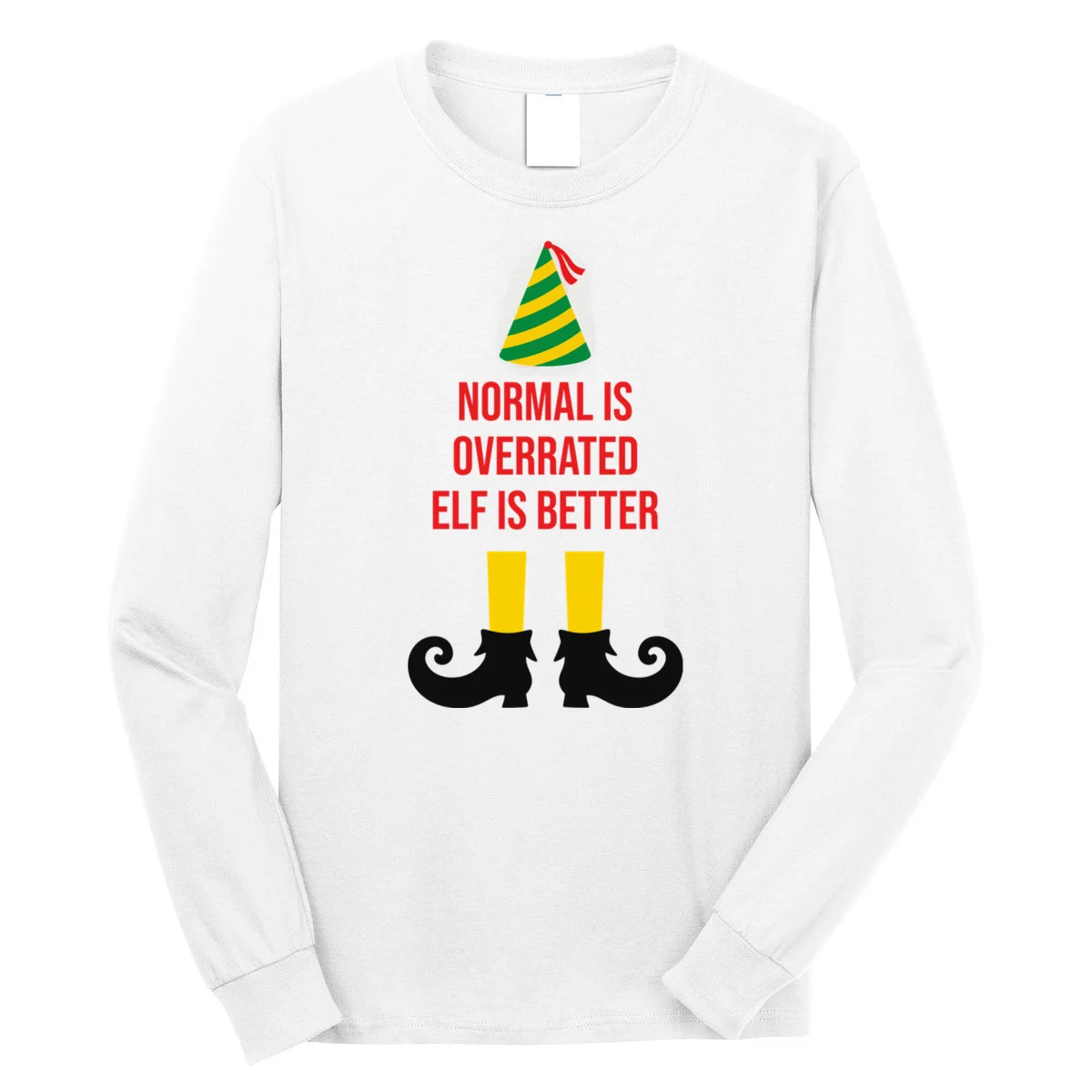 Elf Legs Funny Christmas Quote Matching Family Men's Long Sleeve Shirt - Front