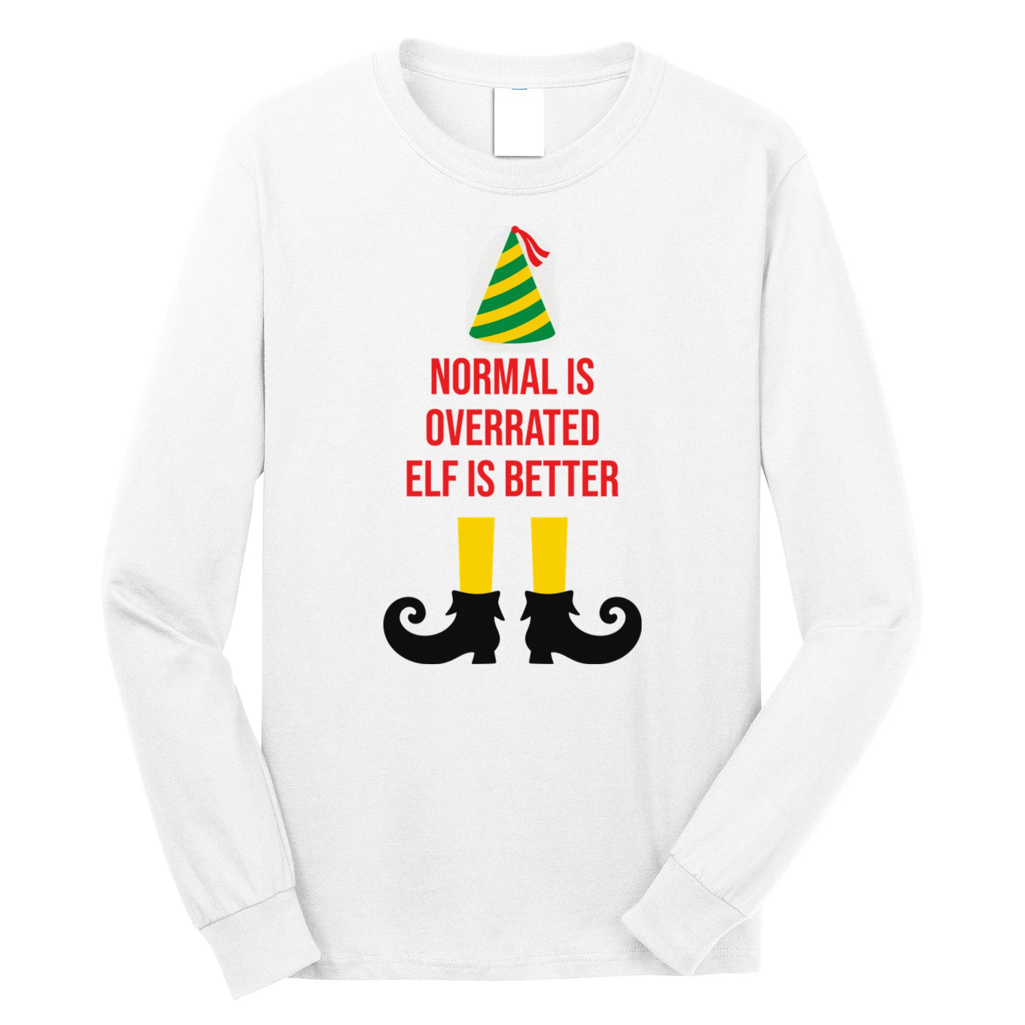 Elf Legs Funny Christmas Quote Matching Family Men's Long Sleeve Shirt - Front