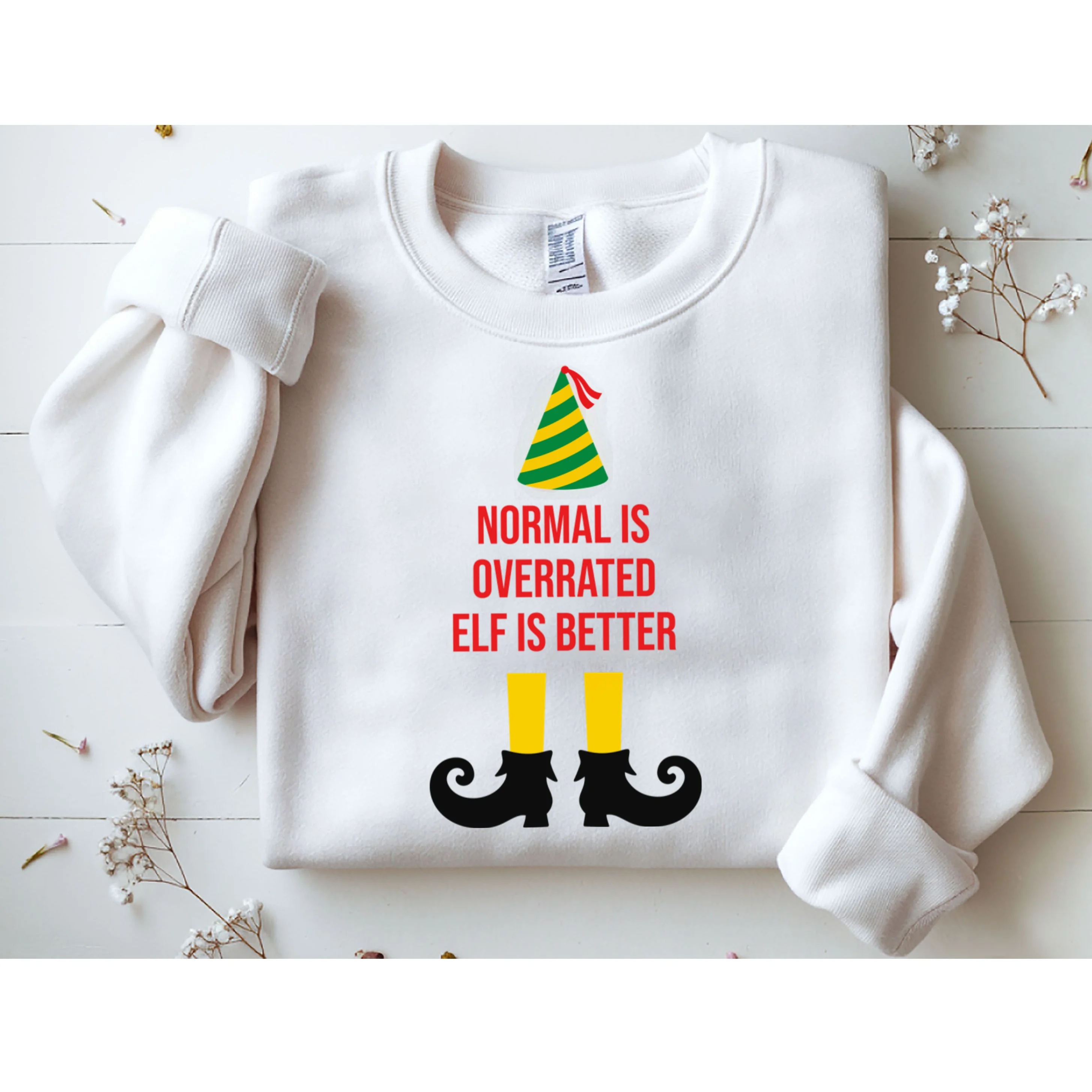 Elf Legs Funny Christmas Quote Matching Family Men's Sweatshirt - Front 1