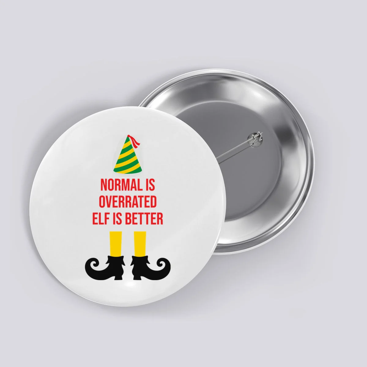 Elf Legs Funny Christmas Quote Matching Family Button - Front