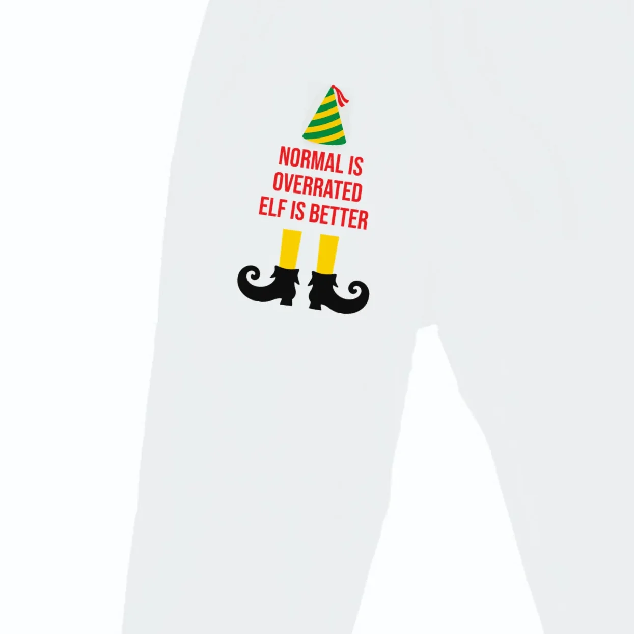 Elf Legs Funny Christmas Quote Matching Family Men's Sweatpants - Front - Close-up
