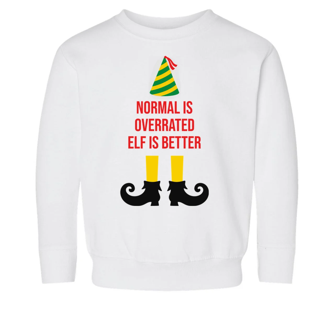 Elf Legs Funny Christmas Quote Matching Family Toddler Sweatshirt - Front