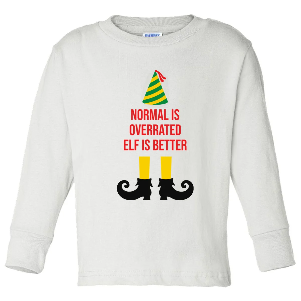 Elf Legs Funny Christmas Quote Matching Family Toddler Long Sleeve Shirt - Front