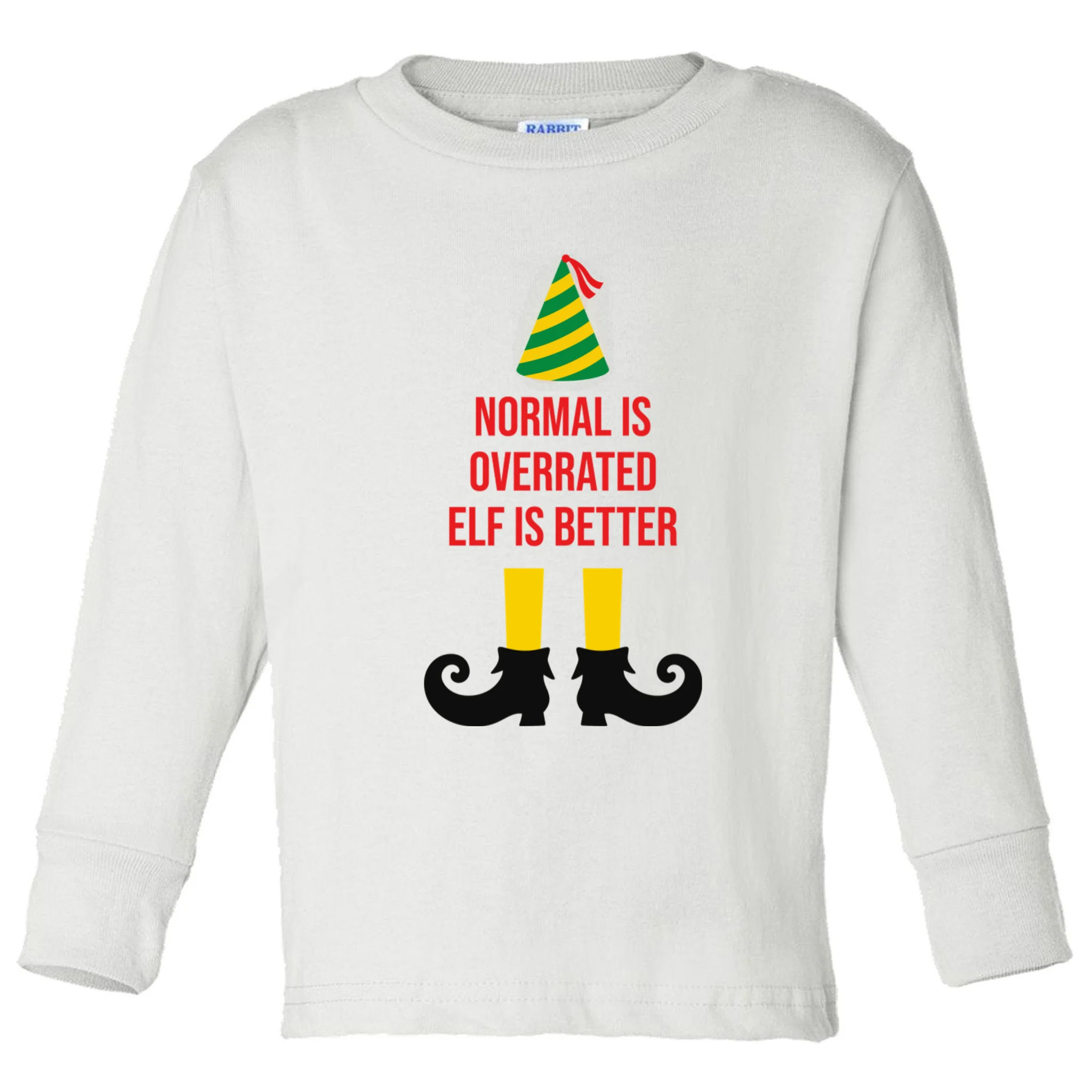 Elf Legs Funny Christmas Quote Matching Family Toddler Long Sleeve Shirt - Front