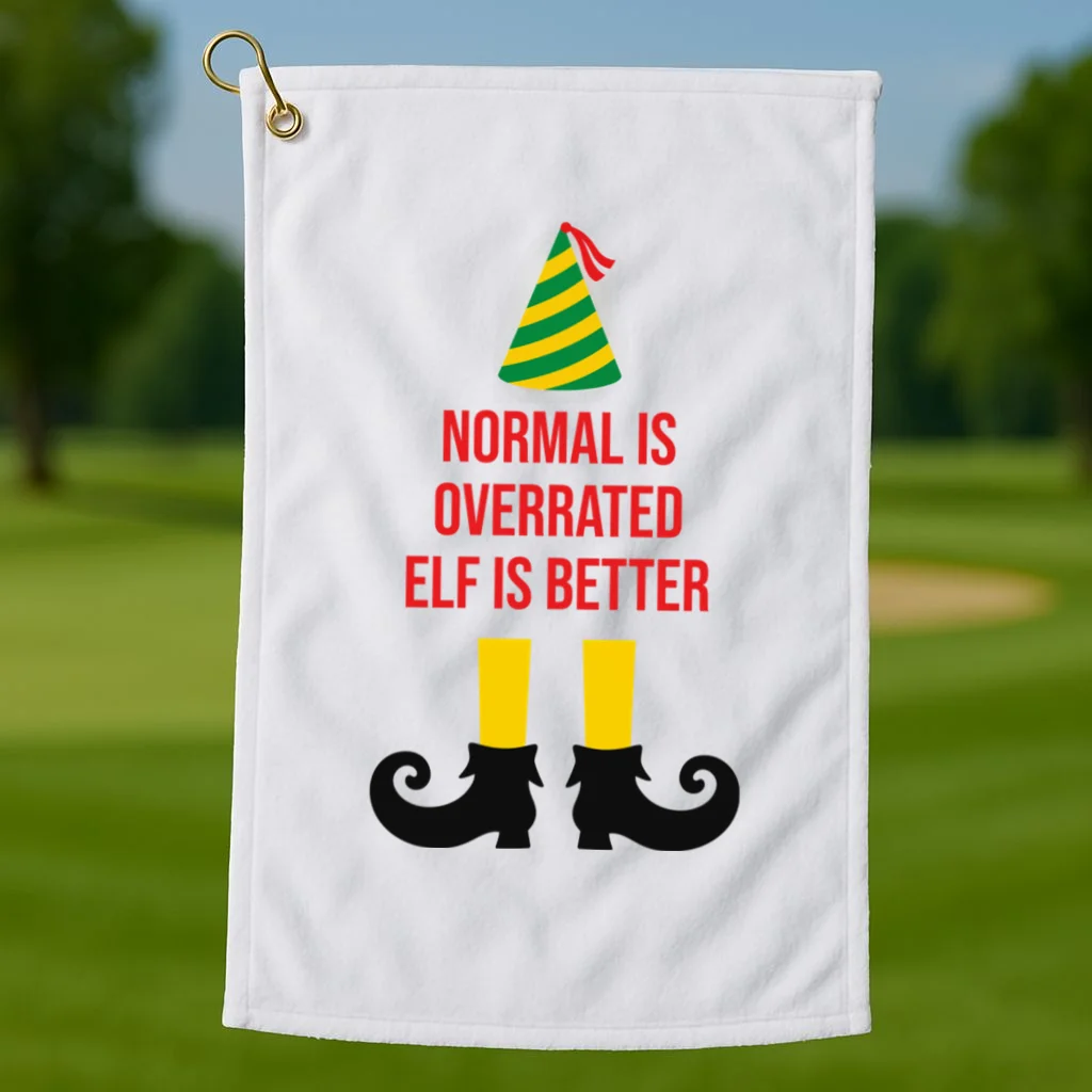 Elf Legs Funny Christmas Quote Matching Family Golf Towel - Front 1
