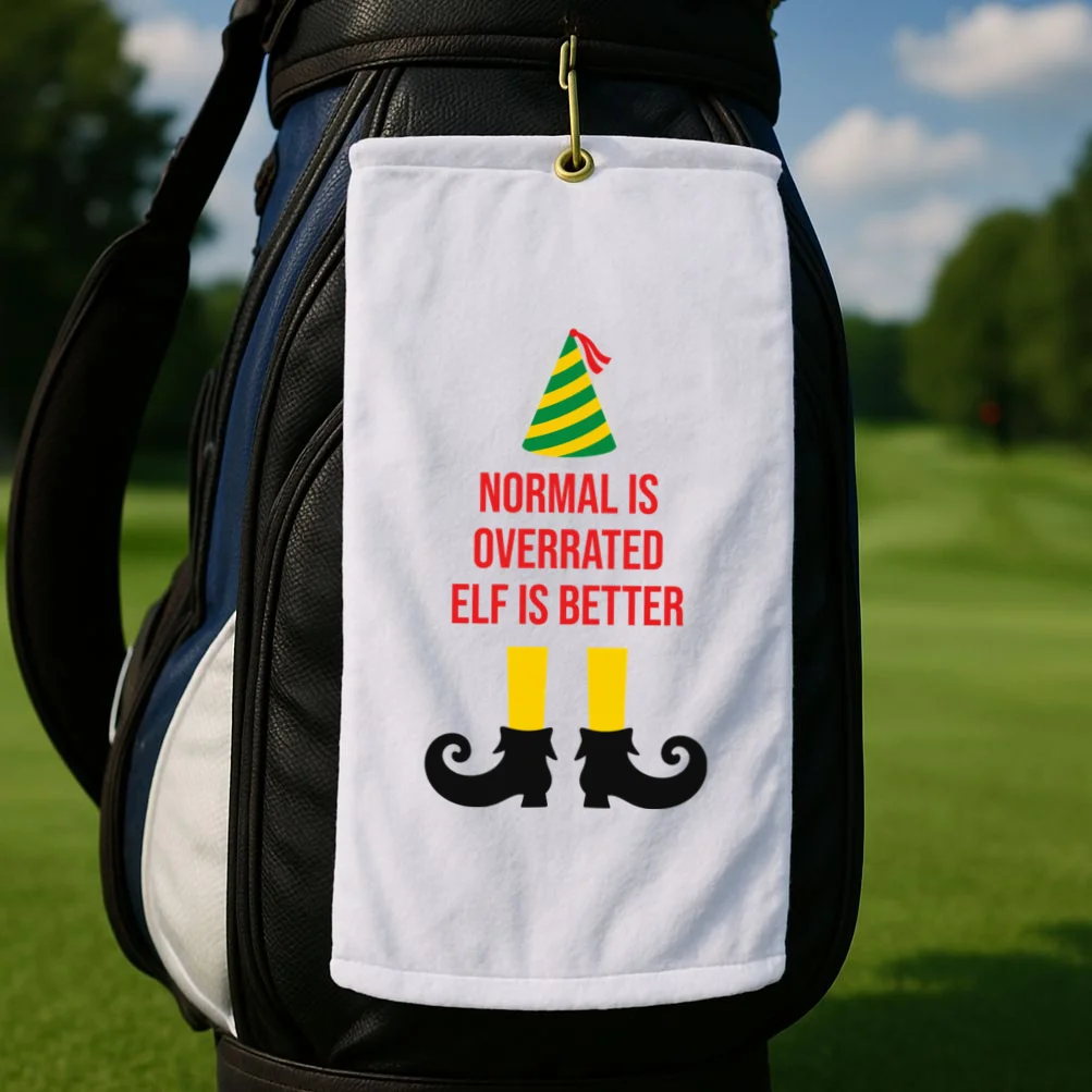 Elf Legs Funny Christmas Quote Matching Family Golf Towel - Front 2