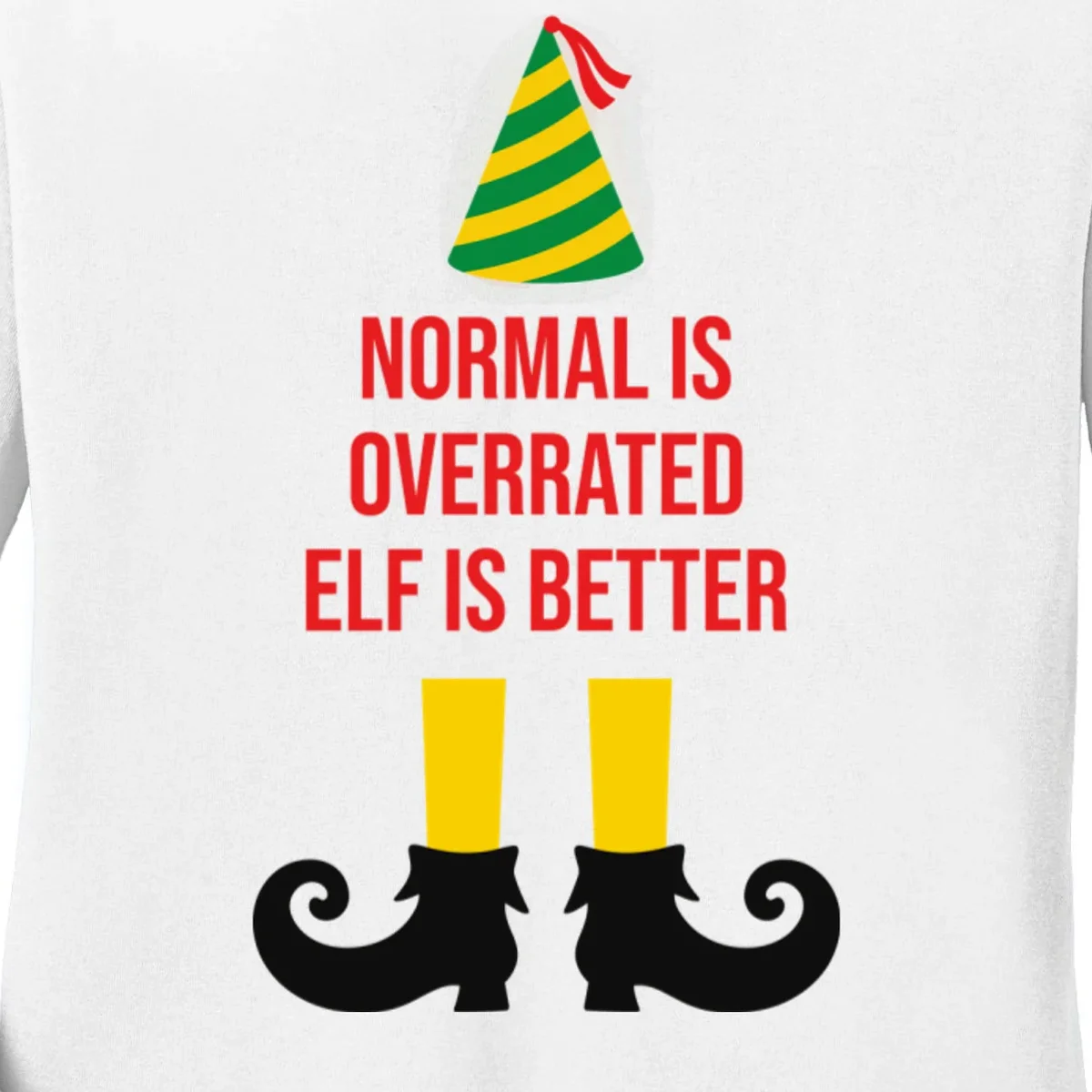 Elf Legs Funny Christmas Quote Matching Family Women's Long Sleeve Shirt - Front - Close-up