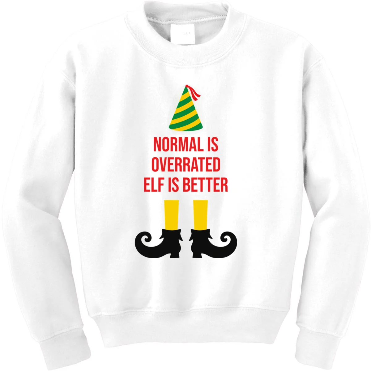 Elf Legs Funny Christmas Quote Matching Family Kids Sweatshirt - Front