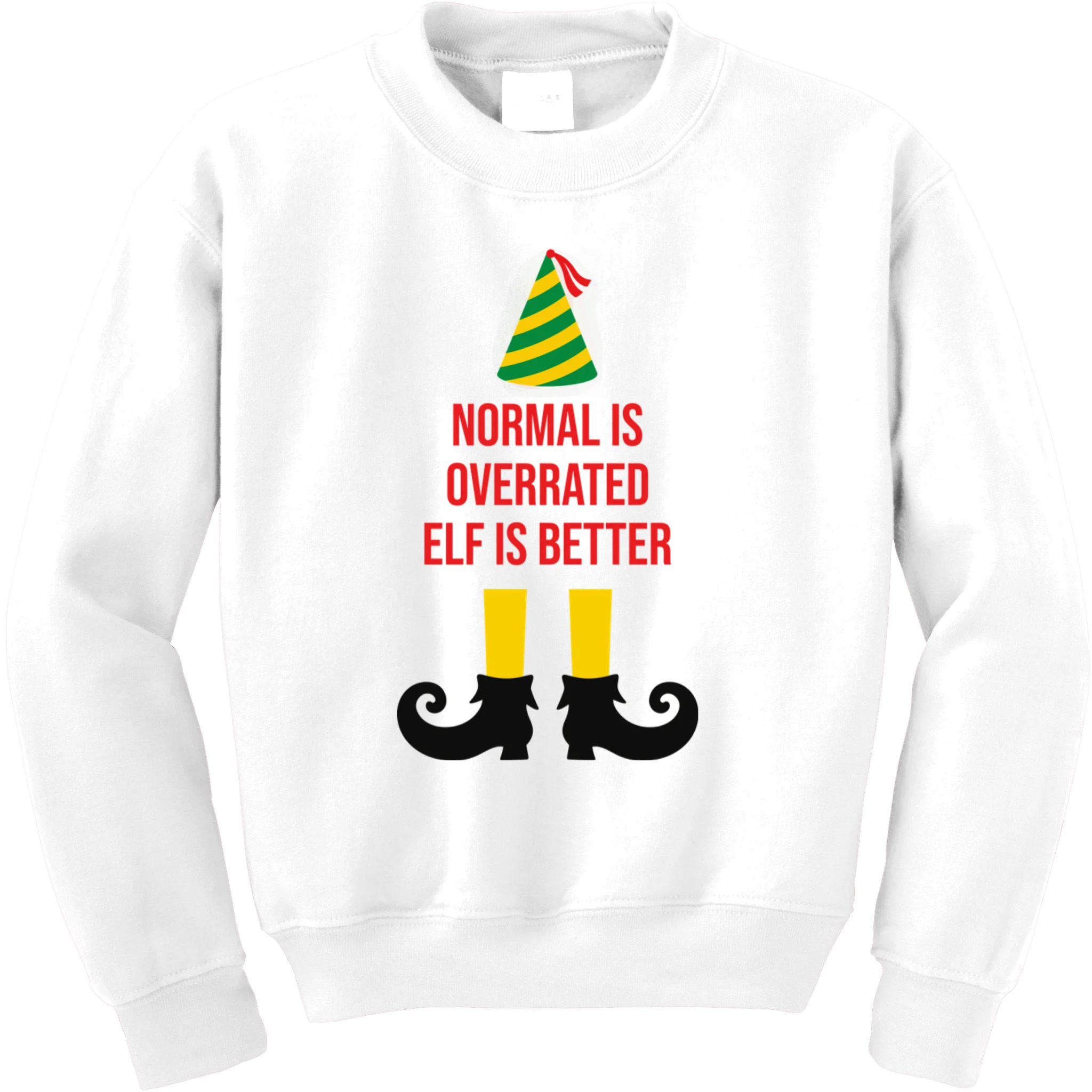 Elf Legs Funny Christmas Quote Matching Family Kids Sweatshirt - Front