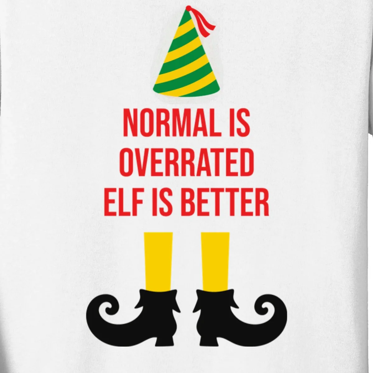 Elf Legs Funny Christmas Quote Matching Family Kids Long Sleeve Shirt - Front - Close-up