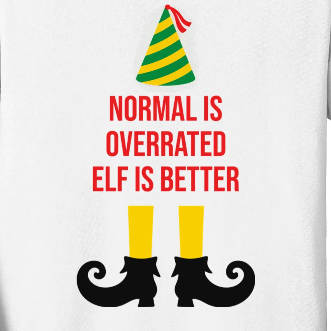 Elf Legs Funny Christmas Quote Matching Family Kids Long Sleeve Shirt - Front - Close-up